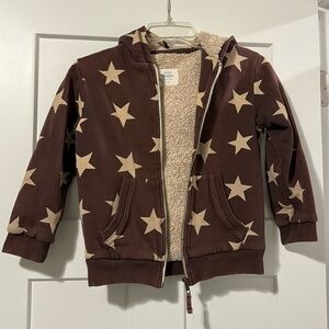 Mini Boden Sherpa zip up hoodie Size 7-8Y